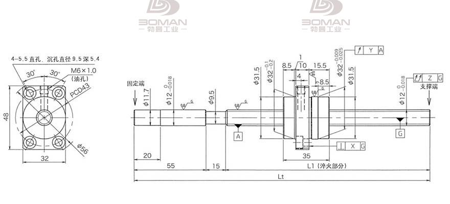KURODA HG1230QS-BEZR-0500A 黑田丝杆替换尺寸图片大全