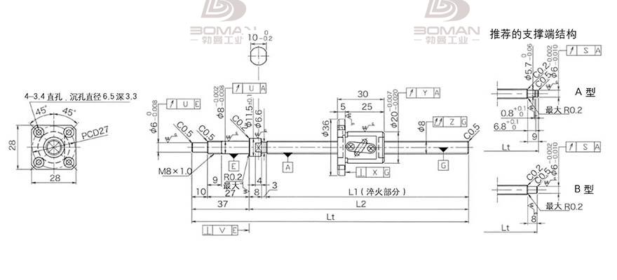 KURODA GP0802DS-AAFR-0250B-C3F 黑田丝杠擦洗器材料