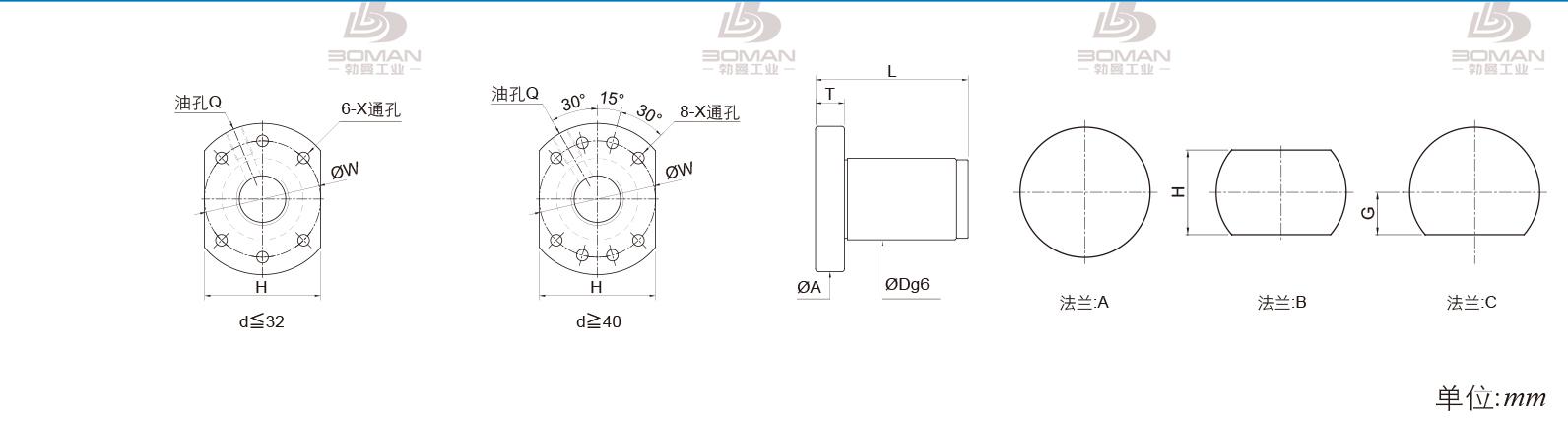 PMI FSDU3205B-4.0P PMI丝杆精度